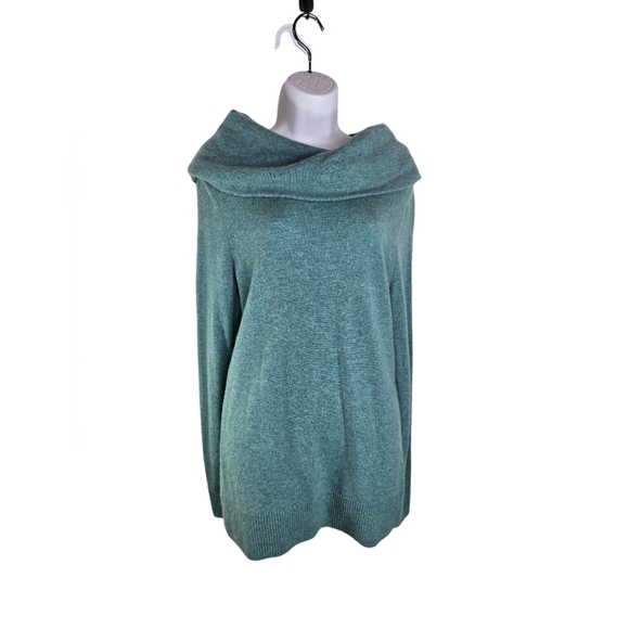 Rachel Zoe cashmere seafoam green cowl neck long sleeve - Picture 1 of 6